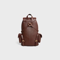 MINI BACKPACK SOFT TRIOMPHE IN SUPPLE SHINY LAMBSKIN - DEEP BROWN - SOFT TRIOMPHE - 2 | CELINE