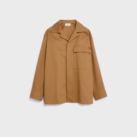 LIBERTY SHIRT IN COTTON SATIN - CHESTNUT -  - 1 | CELINE