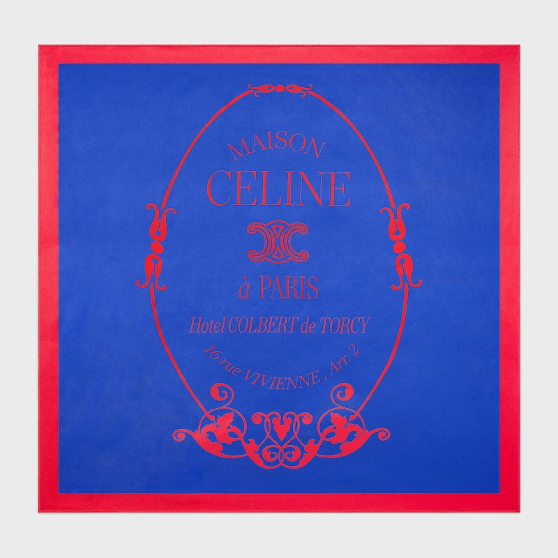 square IN BLASON COLBERT SILK TWILL - RED/BLUE -  - 1 | CELINE