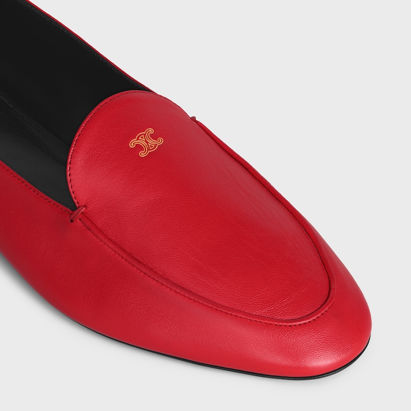 MOCASSIN AURA EN CUIR DE CH&Egrave;VRE - ULTRA ROUGE -  - 1 | CELINE