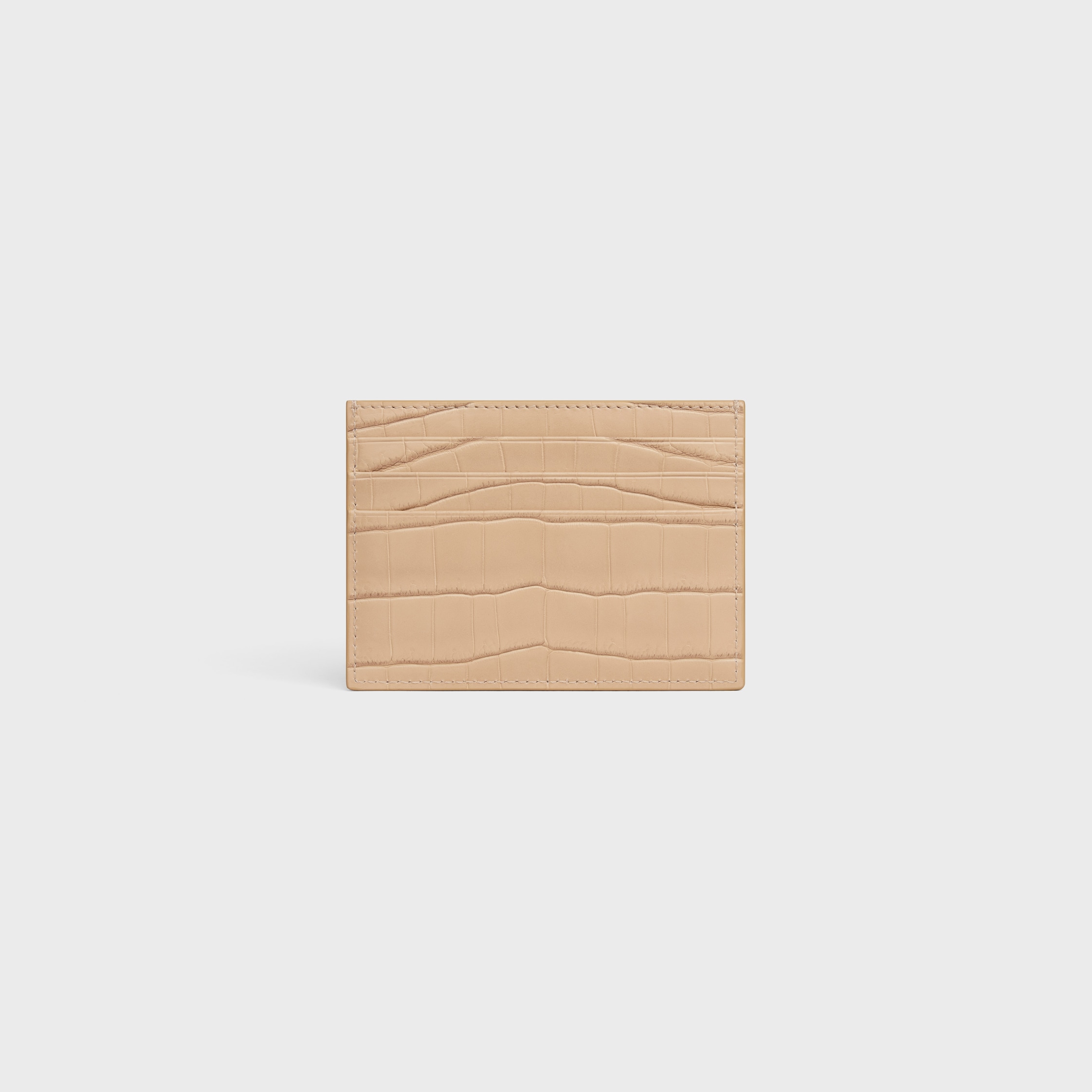 CARD HOLDER TRIOMPHE in NILOTICUS CROCODILE - OAT BEIGE | CELINE