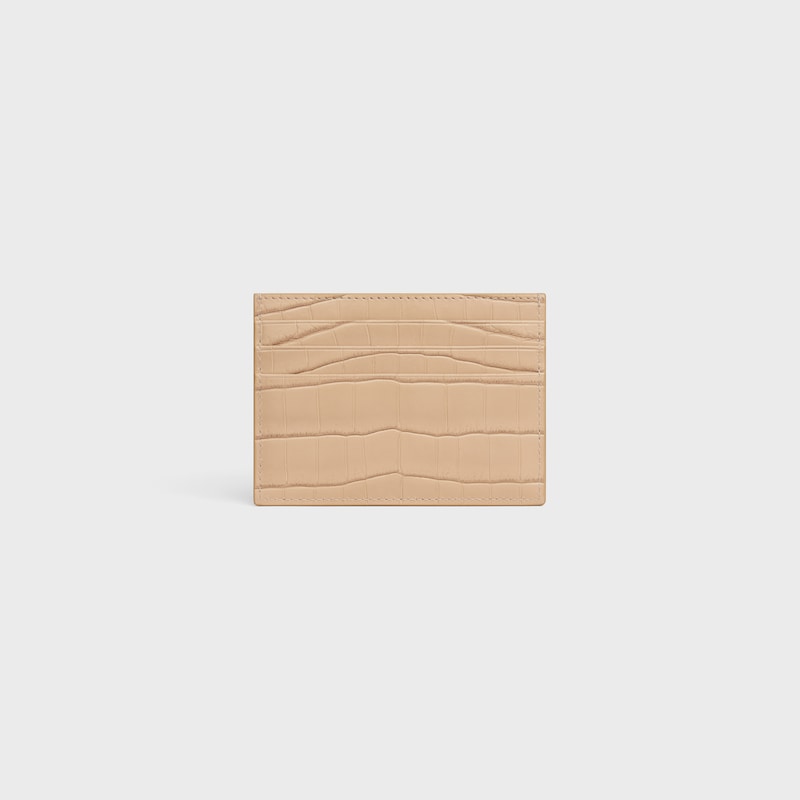 CARD HOLDER TRIOMPHE in NILOTICUS CROCODILE - OAT BEIGE - CARD HOLDERS - 1 | CELINE