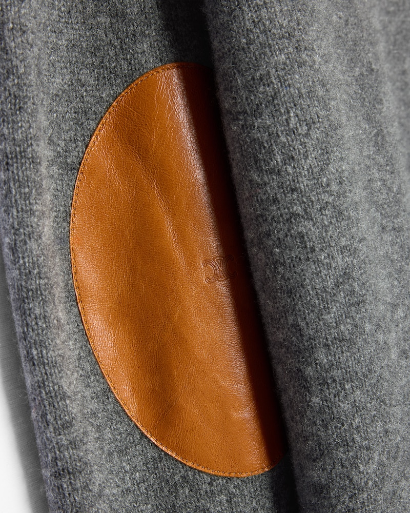 CLASSIC ELBOW-PATCH CREWNECK - SMOKE GREY -  - 1 | CELINE