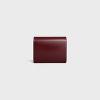 Small Flap Wallet TRIOMPHE IN Shiny calfskin and enamel - SYRAH / WHITE COTTON - NEW - 2 | CELINE