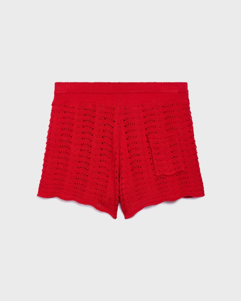 Minishorts AUS Baumwollpointelle - LEUCHTENDES ROT -  - 1 | CELINE