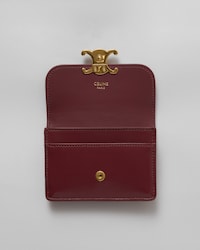 CARD HOLDER WITH FLAP TRIOMPHE IN GLOSSY LAMBSKIN - SYRAH - CARD HOLDERS - 2 | CELINE