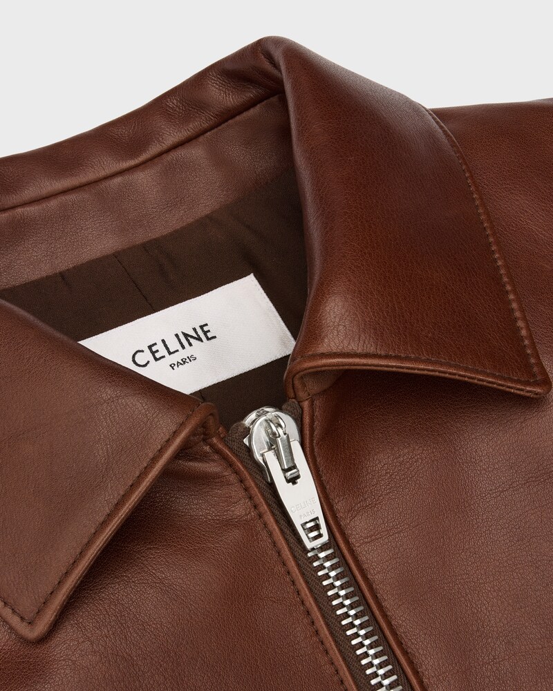 blouson Cuir de Veau - BROWN -  - 1 | CELINE