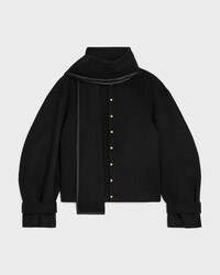 scarf jacket IN WOOL CLOTH - BLACK -  - 1 | CELINE