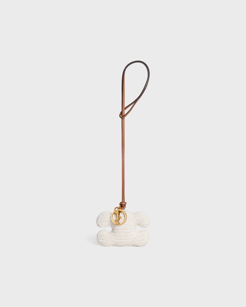 porte-cl&eacute;s pom-pom triomphe COTON CROCHET FINITION OR - NATUREL - ACCESSOIRES - 1 | CELINE