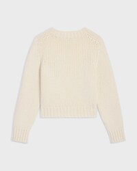 JERSEY CON CUELLO REDONDO DE CACHEMIRA Y SEDA - BLANCO CRUDO -  - 2 | CELINE