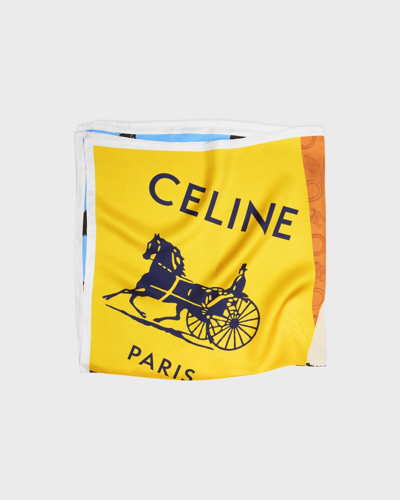 quadrado EM sarja de seda - AZUL/CREME/AMARELO - - 1 | CELINE