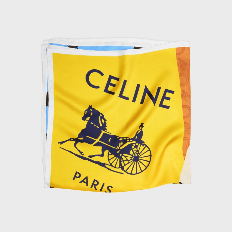 square IN silk twill - BLUE/CREAM/YELLOW -  - 1 | CELINE