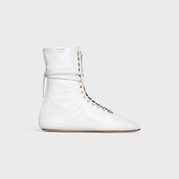 BALLET HIGH - LACE-UP BOOT IN LAMBSKIN - Ultra White -  - 1 | CELINE