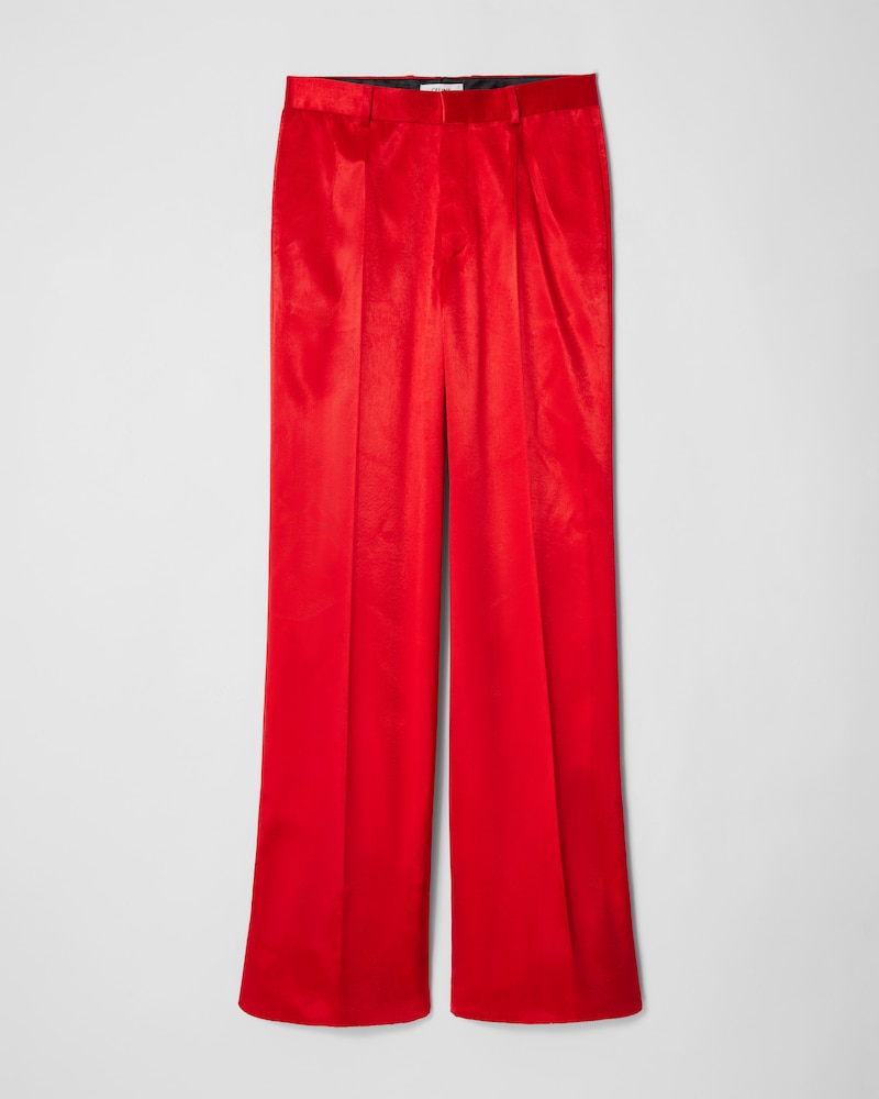 ethan trousers IN satin - RED -  - 1 | CELINE