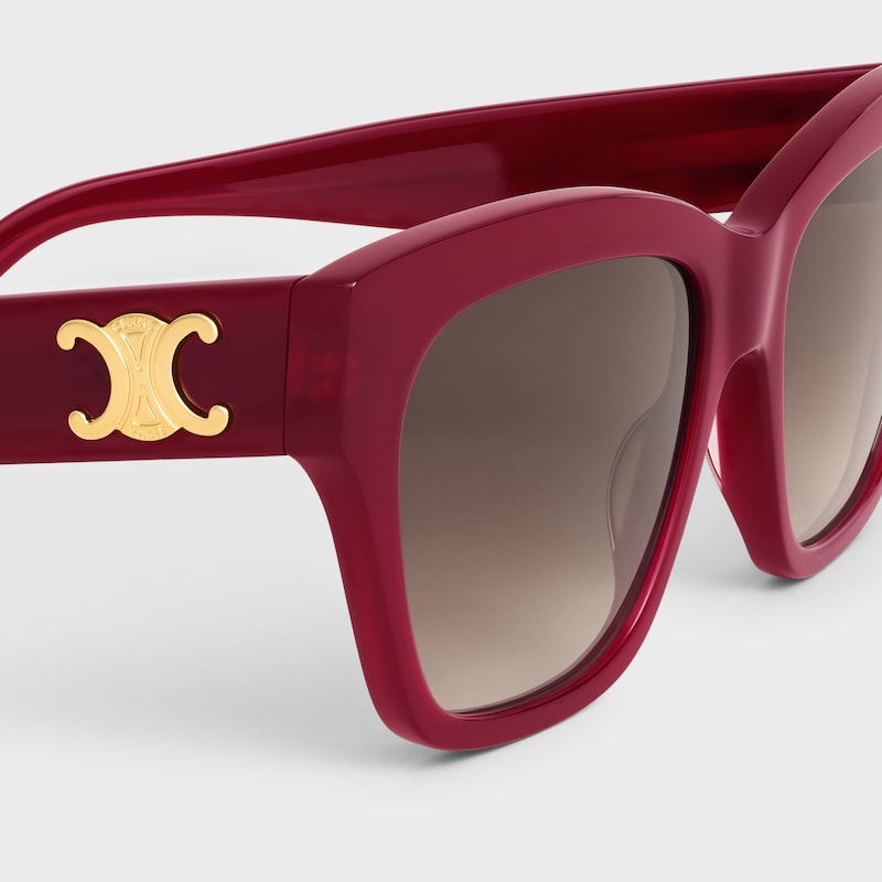 Triomphe 09 Sunglasses in Acetate - MILKY BURGUNDY -  - 1 | CELINE