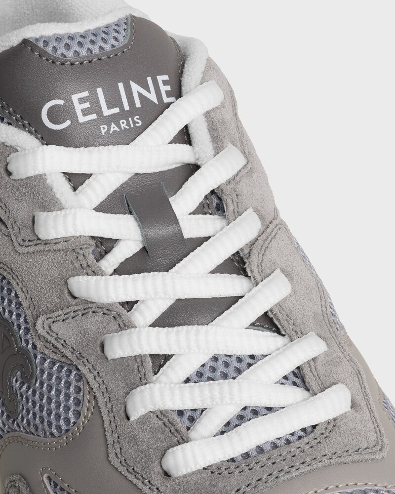 RUNNER SNEAKER IN CALFSKIN, SUEDE CALFSKIN AND MESH - GREY / ECRU -  - 1 | CELINE