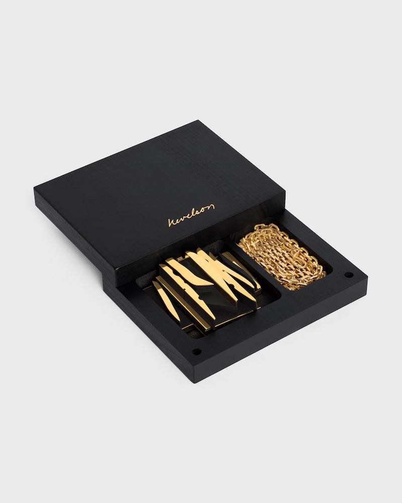 Colar Celine Nevelson Project em Vermeil e Madeira de Carvalho - DOURADO / PRETO - COLAR - 1 | CELINE
