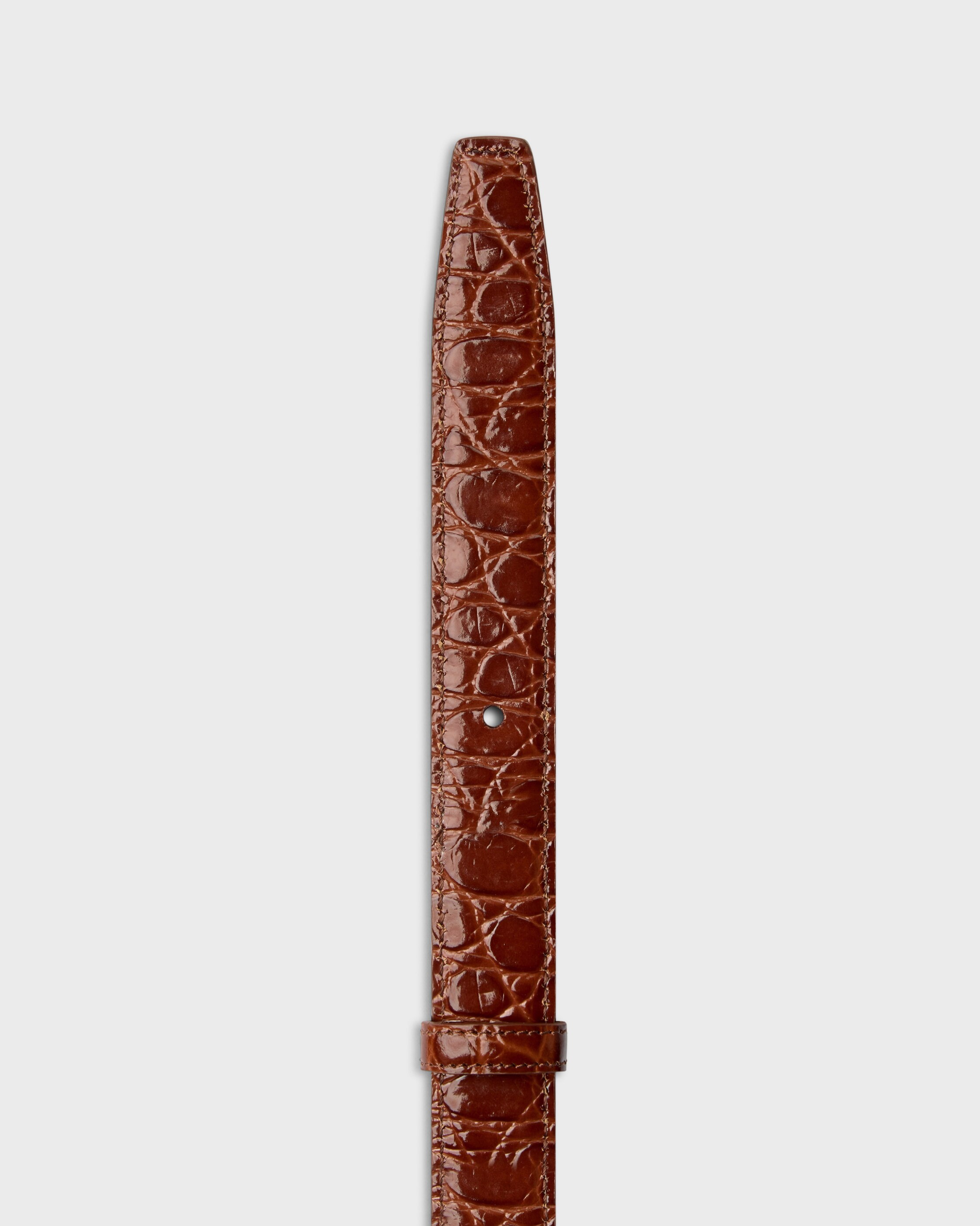 Reversible Strap 25 IN TAURILLON LEATHER AND CROCODILE EMBOSSED