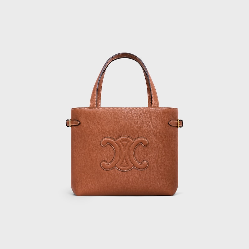 MINIBOLSO CABAS ANA&Iuml;S DE PIEL TRIOMPHE Y PIEL DE BECERRO CON TEXTURA GRANULADA - TOSTADO - BOLSOS CON ASA SUPERIOR - 1 | CELINE