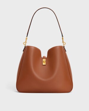 MEDIUM CAMILLE 16 SOFT BAG IN SMOOTH CALFSKIN - TAN - MORE LINES - 1 | CELINE