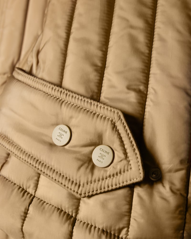 quilted coat IN light nylon - SAND -  - 1 | CELINE