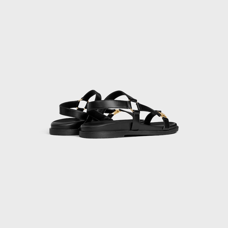 MAUD SANDAL WITH TRIOMPHE IN CALFSKIN - BLACK -  - 1 | CELINE