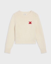 JERSEY CON CUELLO REDONDO DE CACHEMIRA Y SEDA - BLANCO CRUDO -  - 1 | CELINE