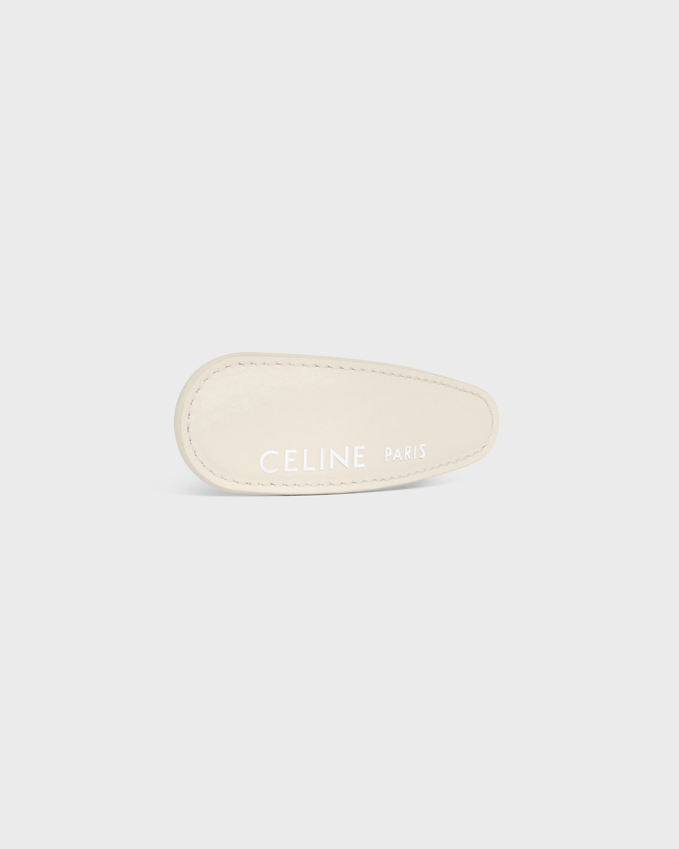 CELINE LARGE HAIR CLIP IN LAMBSKIN, BRASS WITH GOLD FINISH AND