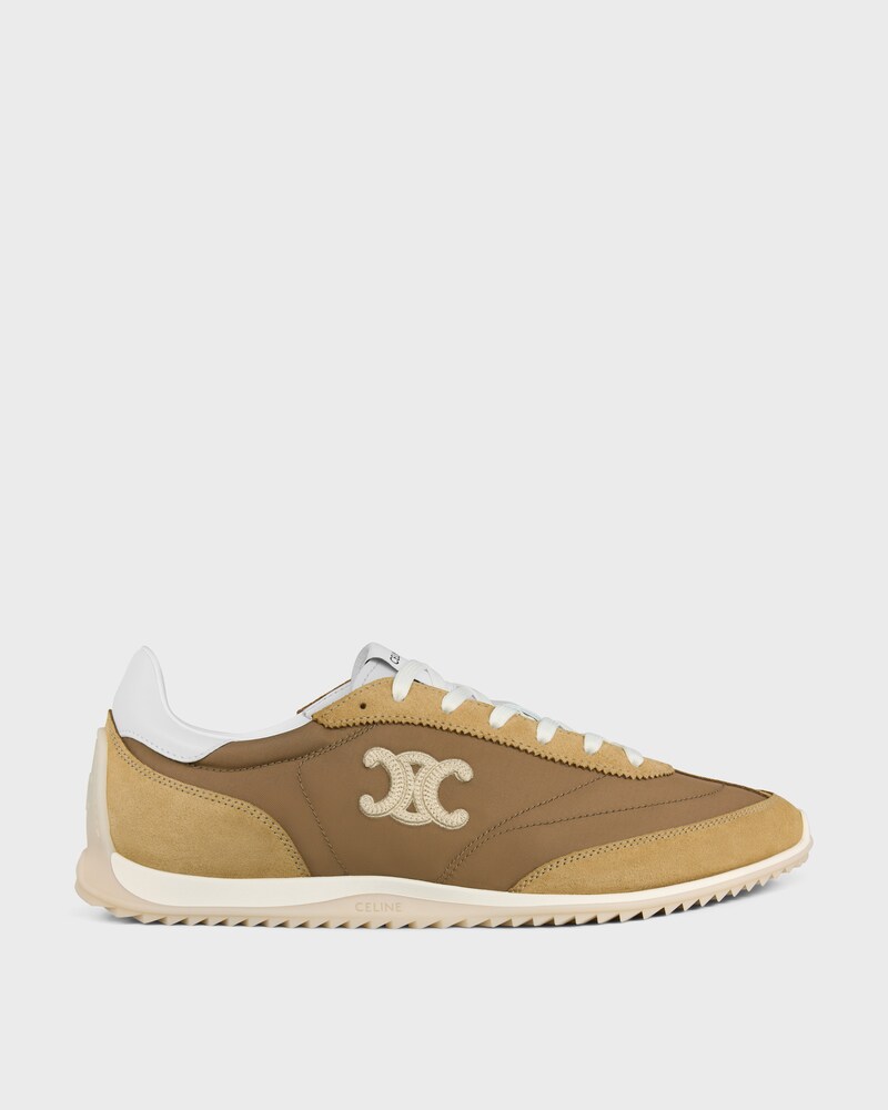 RACER SNEAKER AUS NYLON, KALBSWILDLEDER UND KALBSLEDER - DUNKLES BEIGE -  - 1 | CELINE