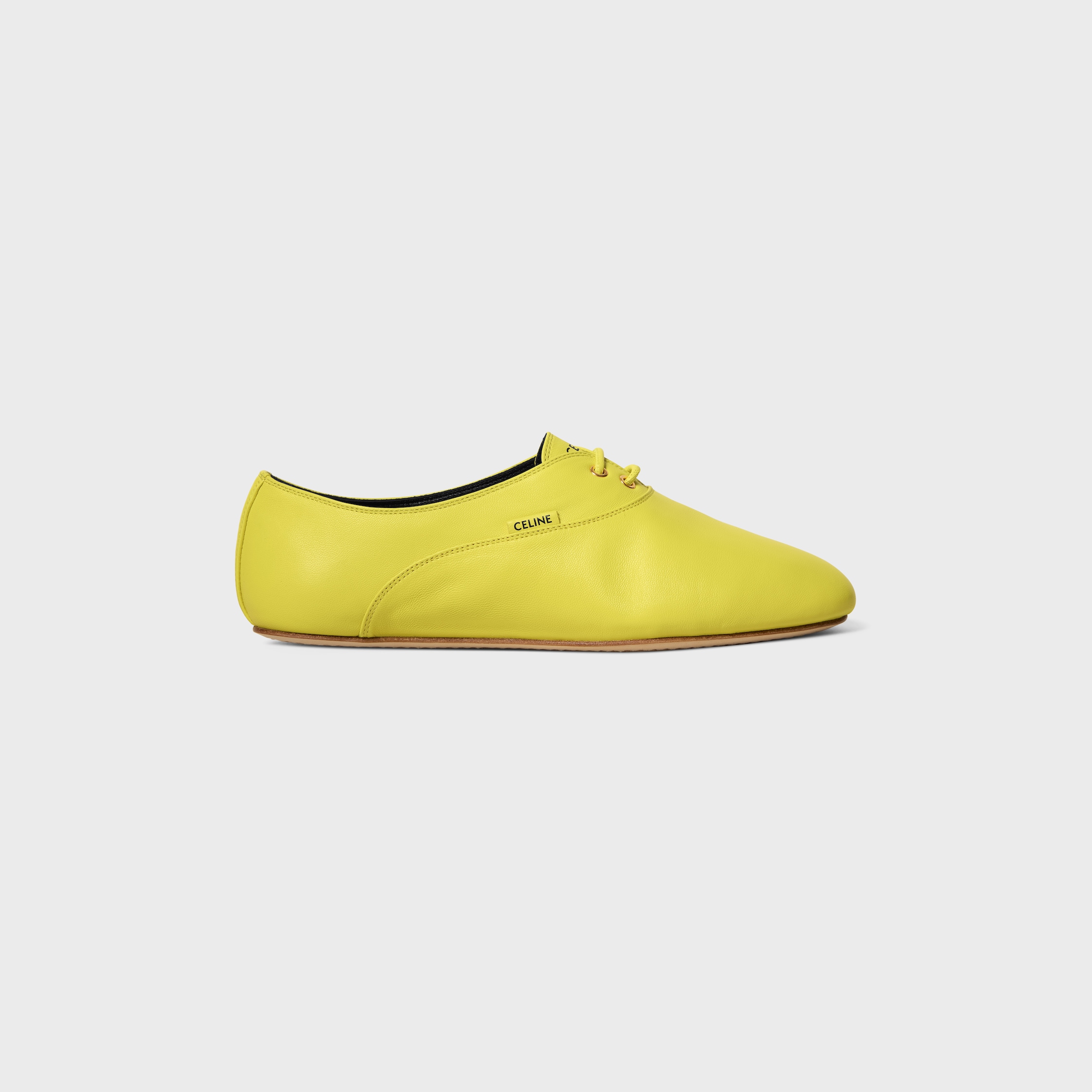 CELINE / セリーヌ | ballerina ソフトバレリーナ バレエシューズ | 37.5 | イエロー | レディース BALLET LACE-UP SHOE IN LAMBSKIN - BRIGHT YELLOW | CELINE