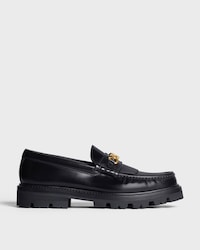 MARGARET LOAFER WITH TRIOMPHE in POLISHED BULL - BLACK -  - 1 | CELINE