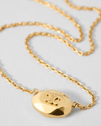 TRIOMPHE FACET NECKLACE IN BRASS WITH GOLD FINISH - GOLD - NECKLACES - 2 | CELINE