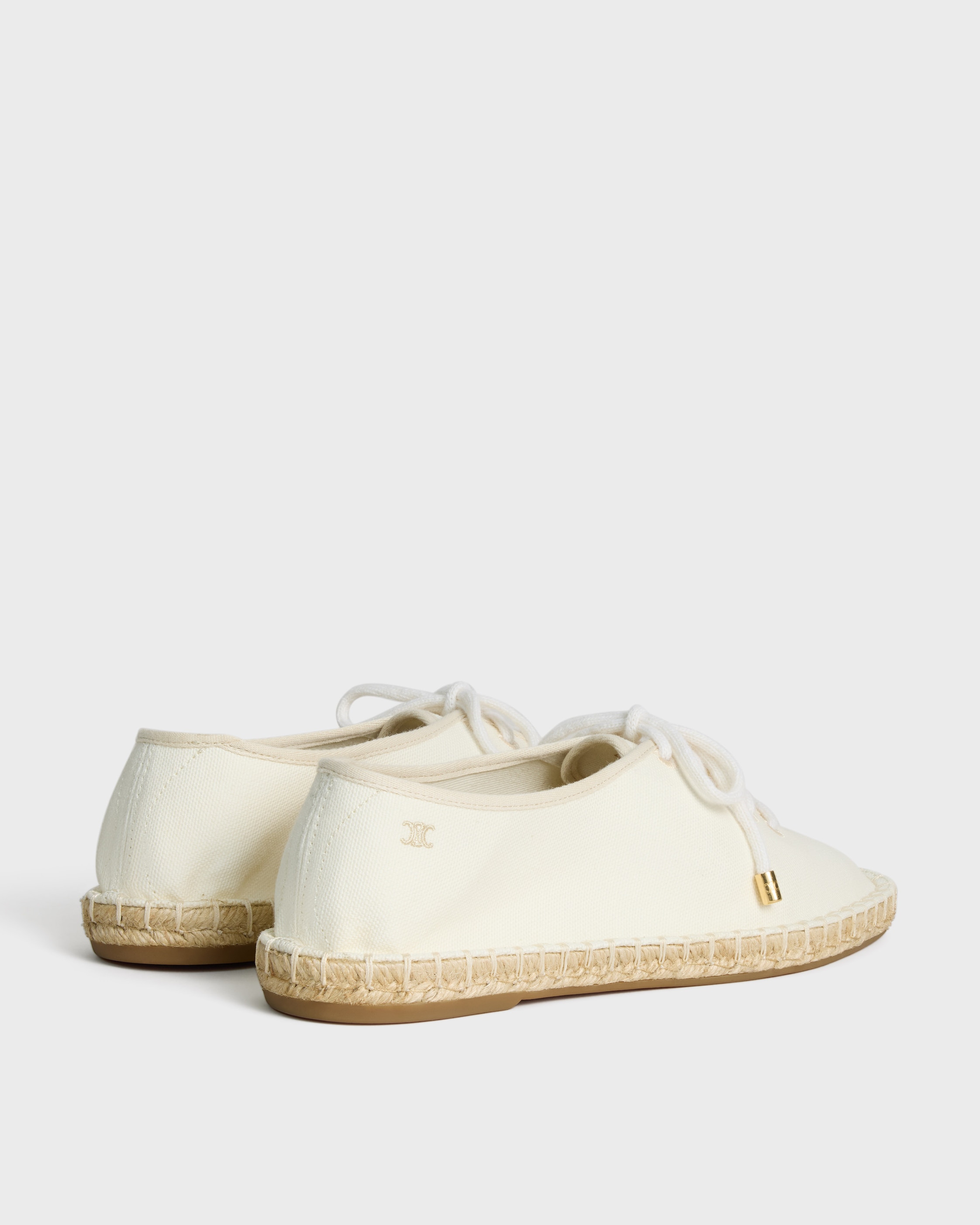 LACE-UP ESPADRILLE IN CANVAS - ECRU | CELINE