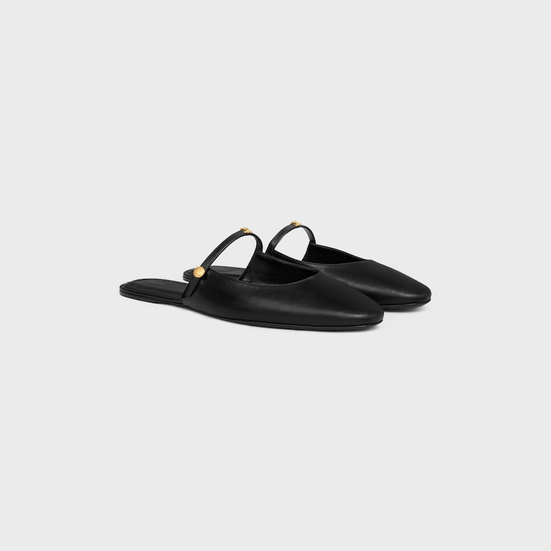 MULE MACARON EN CUIR DE CH&Egrave;VRE - Noir -  - 1 | CELINE