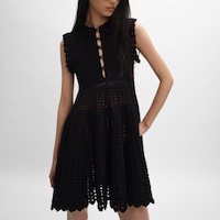 mini dress IN cotton crochet - BLACK -  - 2 | CELINE