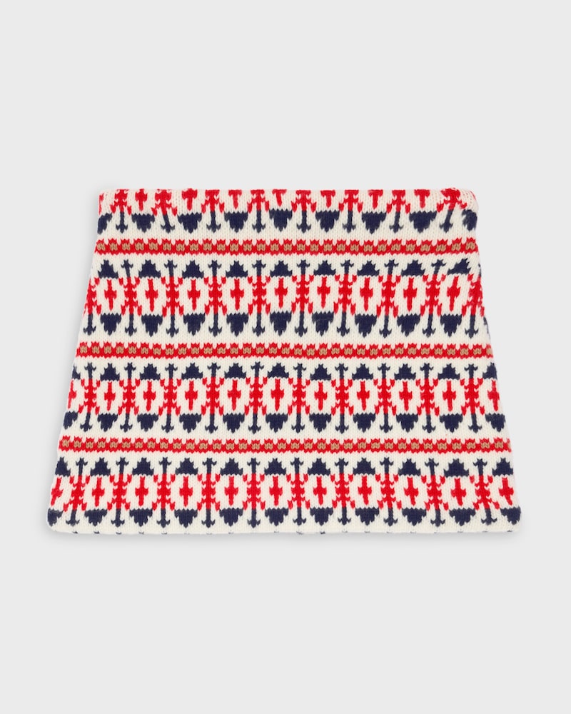 mini skirt IN FAIR ISLE WOOL AND CASHMERE - WHITE / BLUE / RED -  - 1 | CELINE