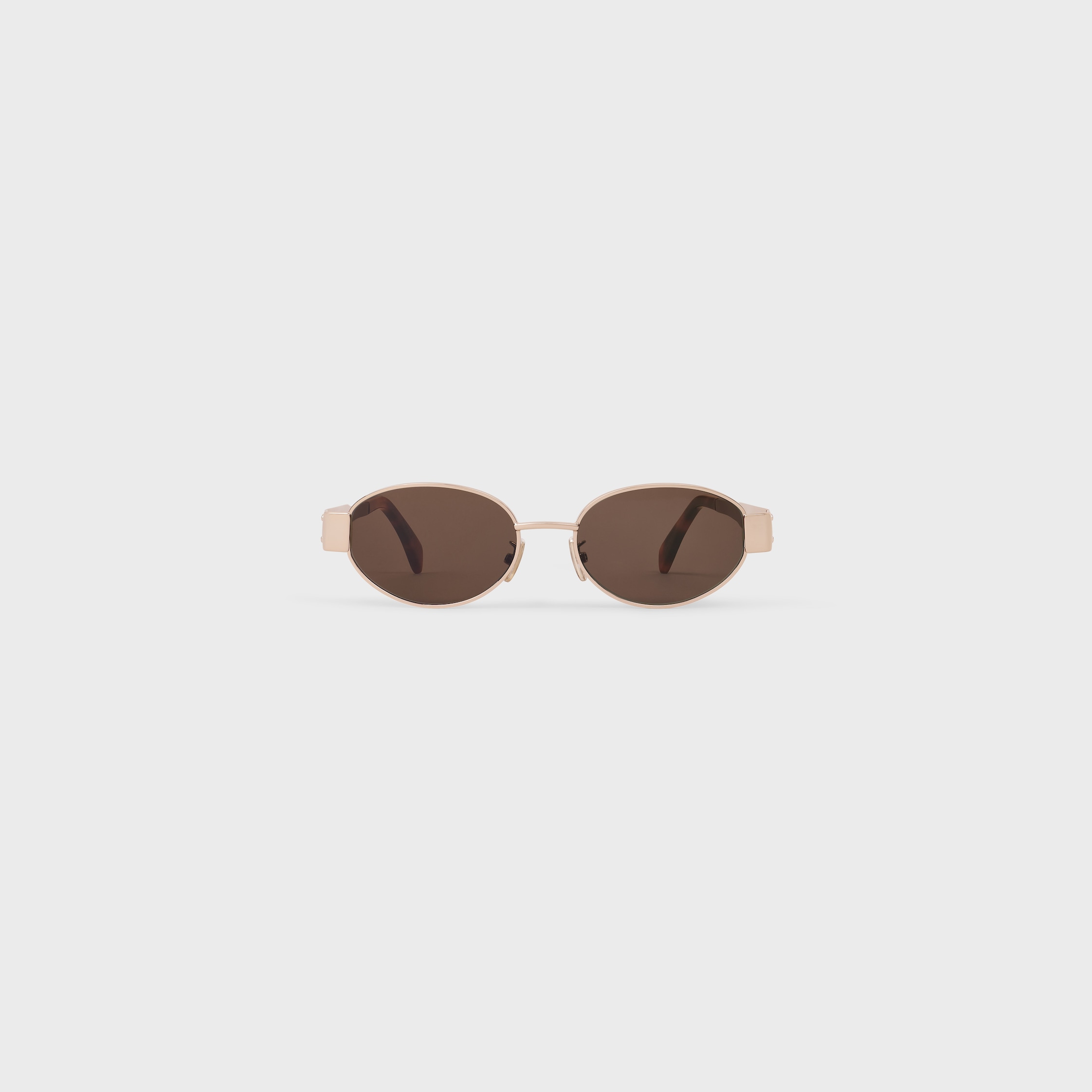 CELINE トリオンフメタル01 サングラス ピンクゴールド Triomphe Metal 01 Sunglasses in Metal - ROSE GOLD / BROWN | CELINE