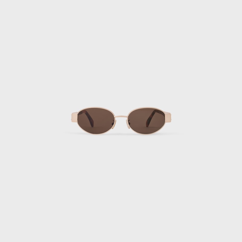Triomphe Metal 01 Sunglasses in Metal - ROSE GOLD / BROWN -  - 1 | CELINE