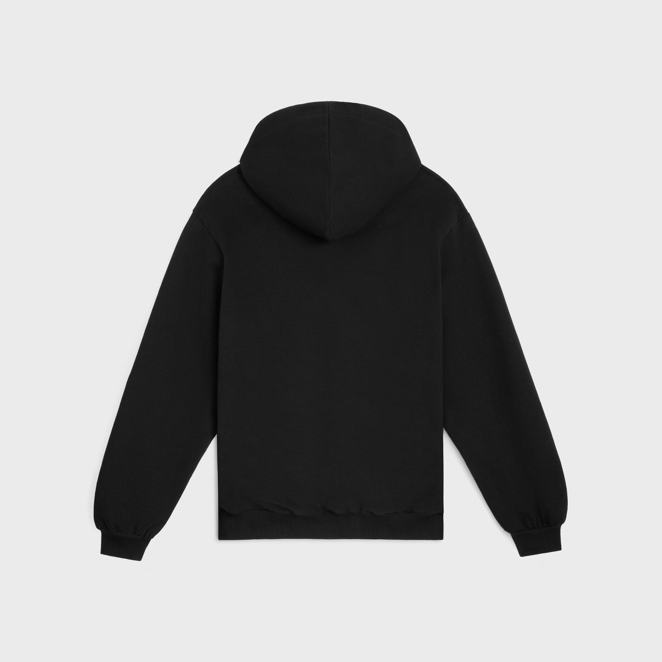 zipped hoodie IN cotton fleece - BLACK / WHITE | CELINE