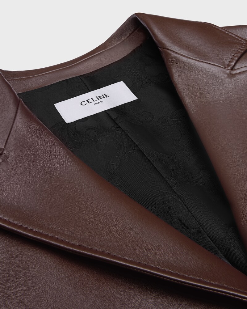 tailored jacket IN soft lambskin - CHOCOLATE -  - 1 | CELINE