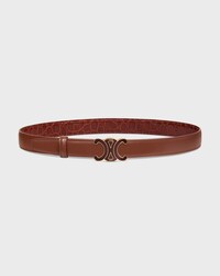 Reversible Strap 25MM IN TAURILLON LEATHER AND CROCODILE EMBOSSED CALFSKIN -  -  - 2 | CELINE