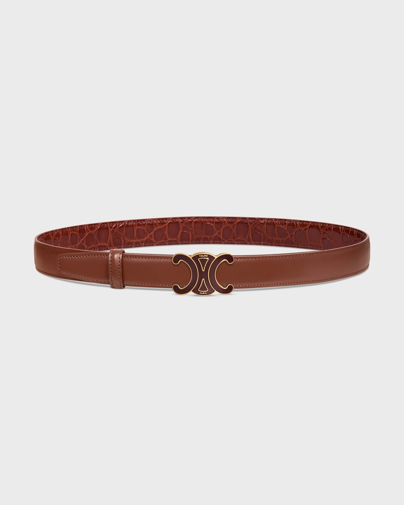 Reversible Strap 25MM IN TAURILLON LEATHER AND CROCODILE EMBOSSED CALFSKIN -  -  - 1 | CELINE