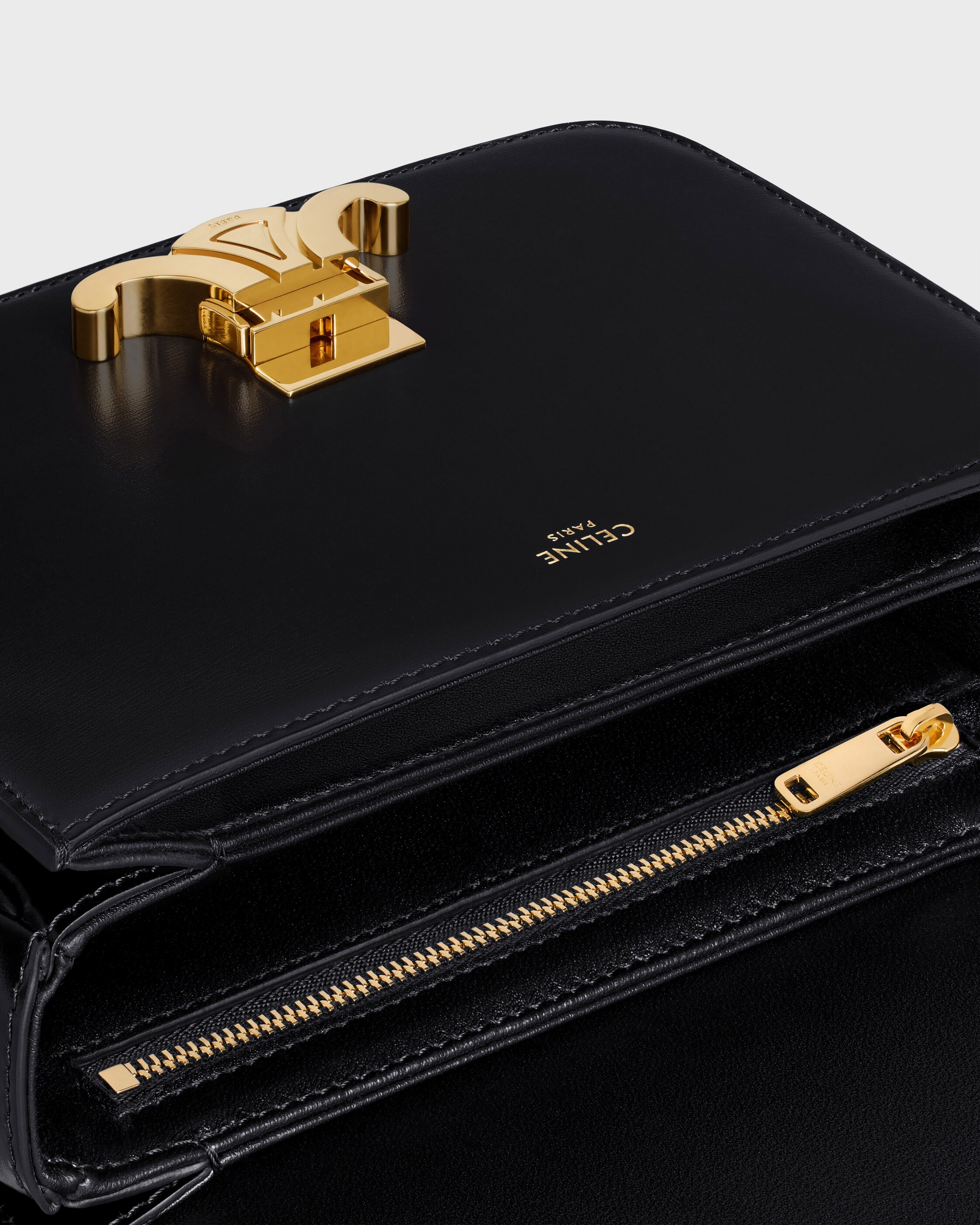 TEEN TRIOMPHE BAG IN shiny calfskin - BLACK | CELINE