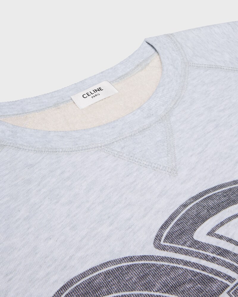 sweat regular molleton coton - PALE GREY / BLACK -  - 1 | CELINE