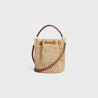 TEEN CLARA BAG IN RAFFIA AND CALFSKIN - NATURAL / TAN - PANIER - 2 | CELINE
