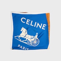 square IN HERITAGE PATCHWORK SILK TWILL - VANILLA/BRIGHT BLUE/BROWN -  - 2 | CELINE