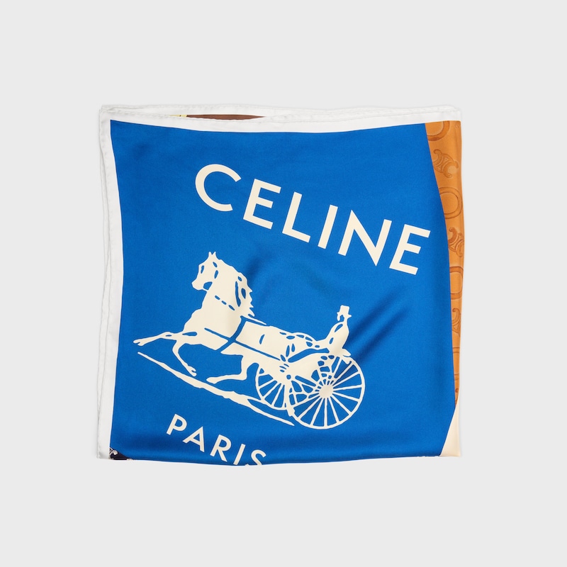 方巾 - 香草色/亮蓝色/棕色 -  - 1 | CELINE