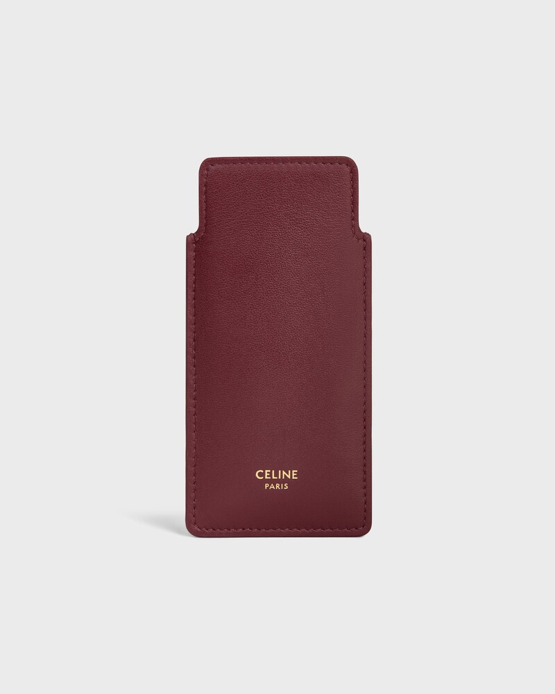 Kleiner Haarkamm mit Etui aus Kalbs-Glattleder - SYRAH / ULTRA-ROT - SCHÖNHEITSACCESSOIRES - 1 | CELINE