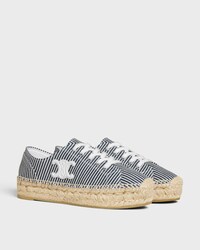 LES ESPADRILLES CELINE LACE-UP IN Oshkosh canvas and Calfskin - OFF WHITE / NAVY -  - 2 | CELINE