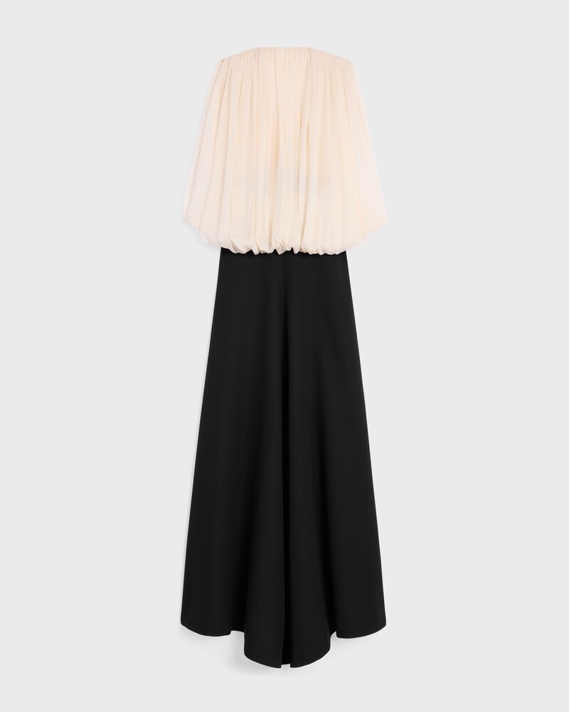 robe colonne mousseline cr&ecirc;pe de soie - IVOIRE -  - 1 | CELINE